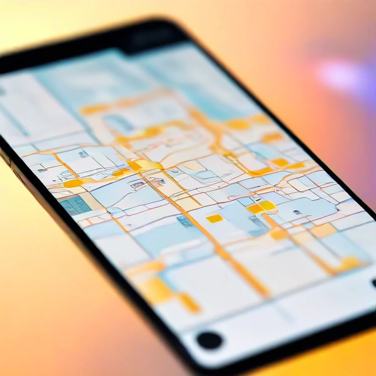 Nahaufnahme eines Smartphones mit Navigations-App für Japan