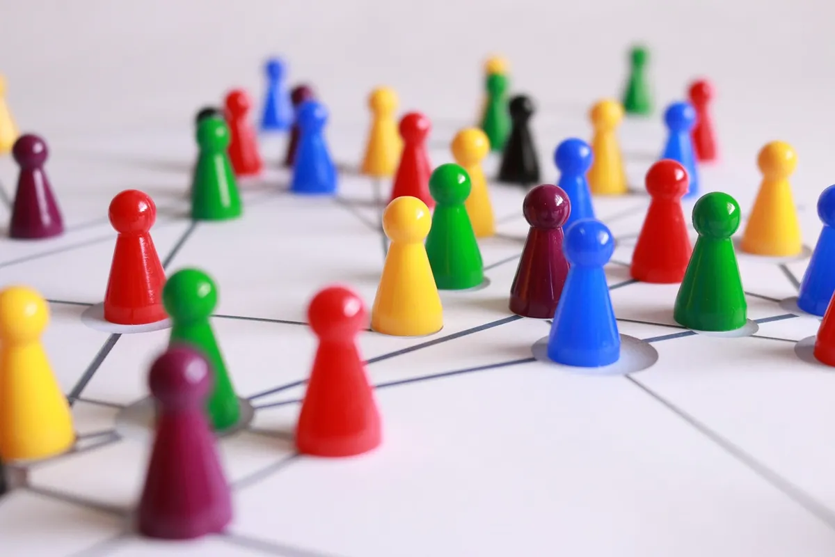 play stone, network, networked, interactive, together, community, coloured, structure, social media, networking, characters, set up, team, multicoloured, networ