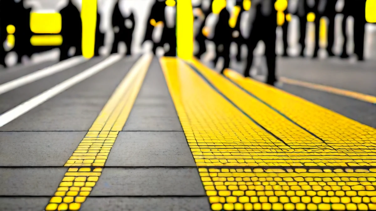 Een stationplatform van een metrostation met mensen die op het trein wachten.